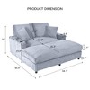 GDFStudio Alkrista 64"W Oversized Corduroy Upholstered Chaise Lounge Chair with Power Outlet and USB Ports - 3 of 4