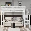 KWPZQEB Loft Bed with Storage Stairs, Heavy Duty Metal Loft Bed Frame with Built-in Storage Shelves & Wardrobe for Teens, Easy Assembly - 2 of 4