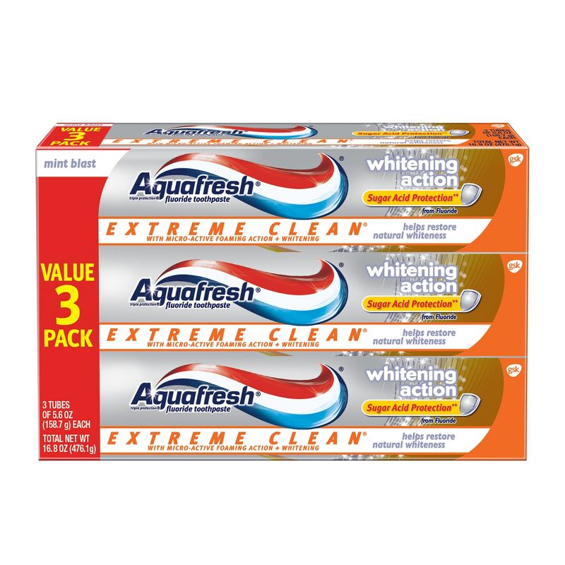 Aquafresh Extreme Clean Toothpaste - 3pk, 1 of 9