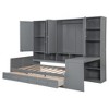 TIRAMISUBEST Twin/Full Size Wooden Daybed With 3 Storage Drawers and All-in-One Cabinet, Modern Daybed Frame Sofa Bed with Desk and Storage Shelves - 4 of 4