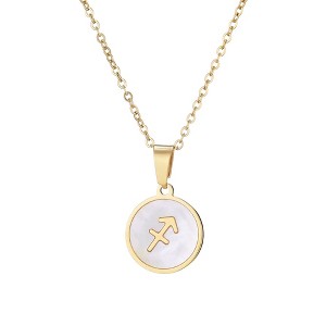 Adornia Tarnish Resistant 18k Gold Plated Mother of Pearl Zodiac Necklace - 1 of 2