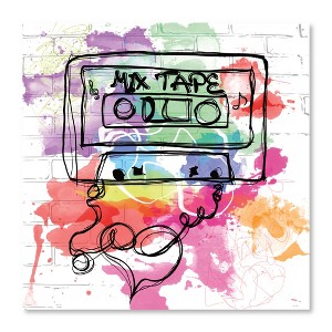 Courtside Market Rad Retro Music 16x16 Gallery-Wrapped Canvas - 1 of 4
