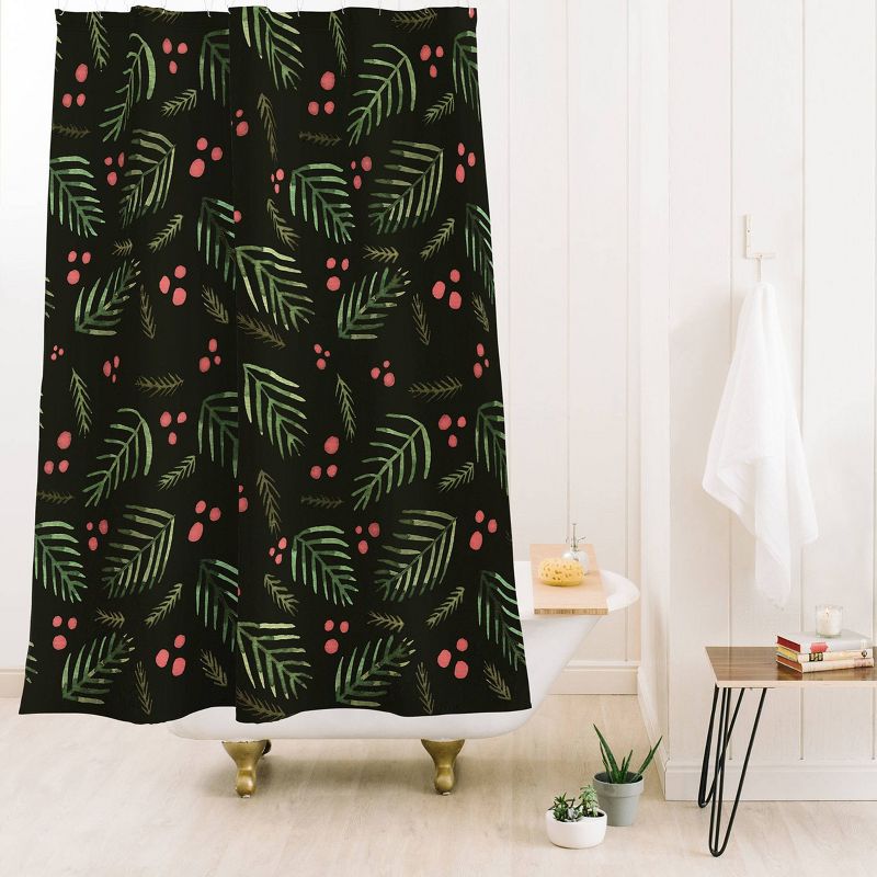 Angela Minca Xmas Branches Vintage Shower Curtain Green - Deny Designs, 3 of 4