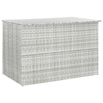 vidaXL Patio Storage Box Light Gray 59.1 in.x39.4 in.x39.4 in. Poly Rattan