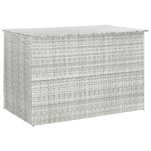vidaXL Patio Storage Box Light Gray 59.1 in.x39.4 in.x39.4 in. Poly Rattan - 1 of 4