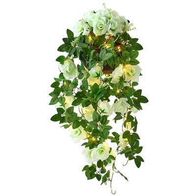 The Lakeside Collection Lighted Wall Hanging Flower Cascade