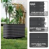 Portable Raised Garden Bed with Water Reservoir, Rolling Steel Planter Box with Wave Sides & Lockable Wheels, Indoor/Outdoor Planter - 2 of 4