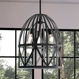Urban Ambiance Luxury Farmhouse Chandelier 25.25''H x 20.875''W,  Black Oak Finish,  Bairnsdale Collection, UHP4123 - 1 of 4