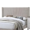Royal Hampton Queen Size Bed with Tufted Headboard, Brown Burlap Upholstery, Wood - 4 of 4