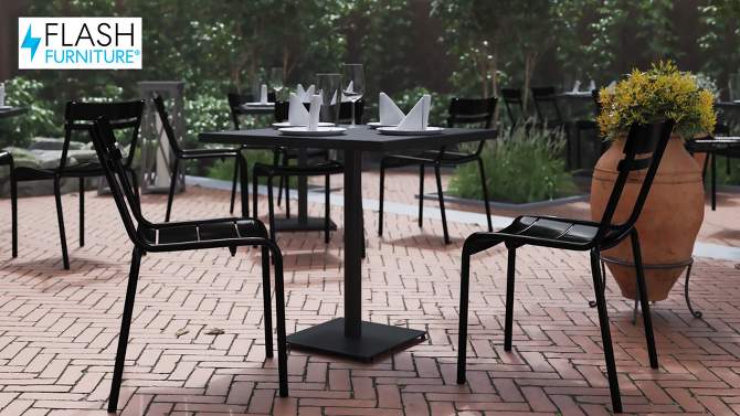 Flash Furniture Nash Commercial Grade Steel Stack Chair, Indoor-Outdoor Armless Chair with 2 Slat Back, Set of 2, 2 of 13, play video