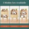 Natural Modern Nightstand with Fabric Drawer, Bedside Tables, Mid Century Nightstand with Open Storage Shelf - 4 of 4