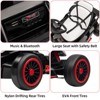 Red 24V Electric Drift Go Kart For Kids Ages 6-12 With Dual 200W Motors 8.1 MPH Adjustable Seat Led Lights Music Usb FM Radio Steel Frame Red - 4 of 4
