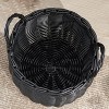 Gulches Lucius 13"x13"x10.2" Black Resin Woven Basket: Handles for Clothes/Toys - 3 of 4