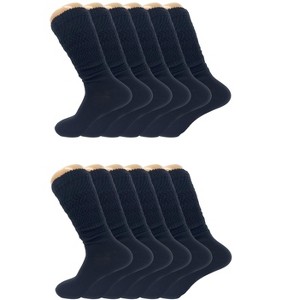 Women’s Slouch Scrunch Socks 12 Pairs Cotton Knee-High Shoe Size 5-10 - 1 of 4