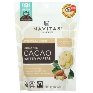 Navitas Organics Organic Cacao Butter Wafers, Unsweetened, 8 oz (227 g) - 1 of 2