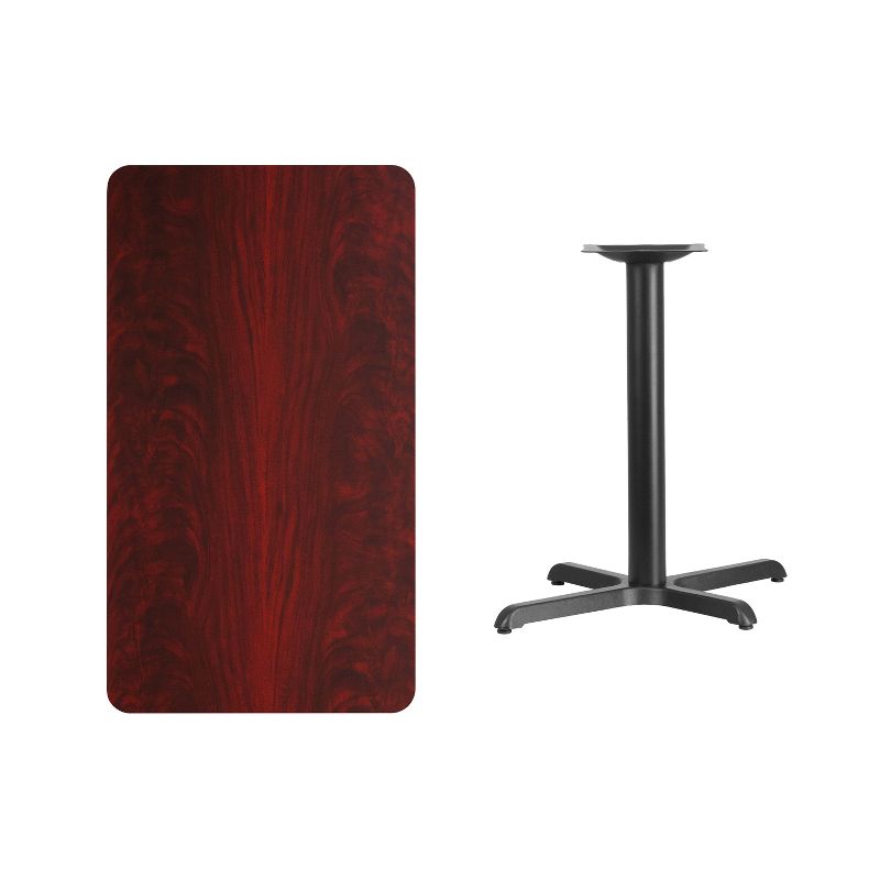 Flash Furniture 24'' x 42'' Rectangular Laminate Table Top with 23.5'' x 29.5'' Table Height Base, 3 of 5