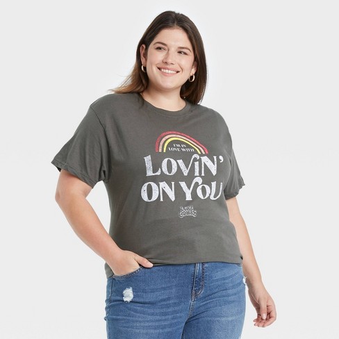 Women S Luke Combs Plus Size I M Lovin On You Short Sleeve Graphic T Shirt Charcoal Gray 1x Target