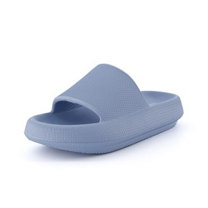 CUSHIONAIRE Feather Slides – Comfortable Cloud Cushion House Slippers for Women, Indoor Outdoor EVA Foam Foot Spa Shower Shoes, Non-Slip Arch Support - 1 of 4