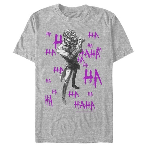 Men's Batman Joker Ha Ha T-Shirt - Athletic Heather - Small