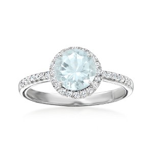 Ross-Simons 1.20 Carat Aquamarine Ring With .20 ct. t.w. Diamonds in Platinum - 1 of 4