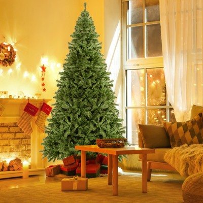 Costway 6FT/7.5FT/9FT PVC Christmas Tree Hinged Solid Metal Legs