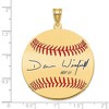 Black Bow Jewelry 14K Gold Plated Dave Winfield Signature LG Enamel Baseball Pendant - 4 of 4