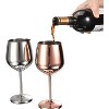 Bruntmor Stainless Steel Wine Glasses - Set of 2, Silver - 2 of 4