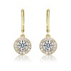 Elegant Halo Leverback Dangle Earrings with a Sparkling Design for a Timeless and Refined Look - 2 of 3