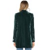 Coolmee Women Casual Gold Velvet Blazers Open Front Lapel Long Sleeve Cardigan Slim Fit Coat For Fall Winter Office Work Suit Dark Green XL - 3 of 4