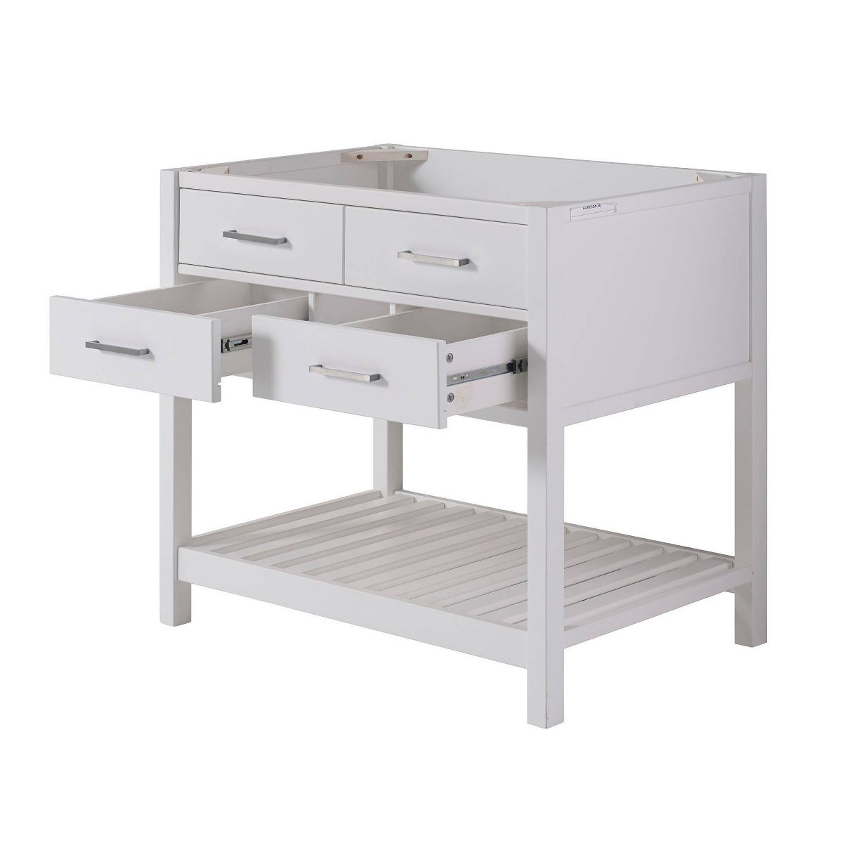 36" Harrison Vanity Cabinet White - Alaterre Furniture: Hardwood Floor Cabinet with Storage Shelf - thumbnail 5