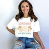 Simply Sage Market Women's Sunshine On My Mind Palm Trees Short Sleeve Garment Dyed Tee - 2 of 2