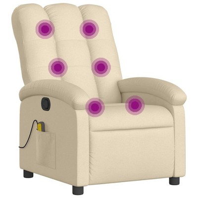 vidaXL Massage Recliner Chair - Cream Manual Push Back