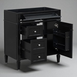 30'' Bathroom Vanity Cabinet without Sink, Freestanding Storage Cabinet with 2 Drawers, Tip-Out Drawer & Adjustable Shelf - 1 of 4