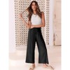 Garvee Womens Wide Leg Pants Casual High Waist Elastic Drawstring Loose Flowy Trousers with Pockets - 3 of 4