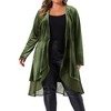 Agnes Orinda Women's Plus Size Velvet Layered Mesh Hem Open Front Long Sleeve Cardigans - 2 of 4