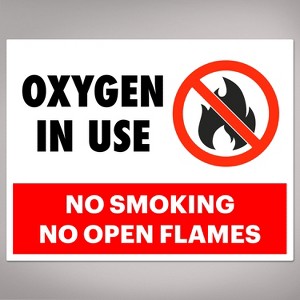 Avery Oxygen in Use No Smoking Sign Label Stickers, Waterproof, UV Resistant, Preprinted, 8.5" x 11", 2 Stickers - 1 of 4