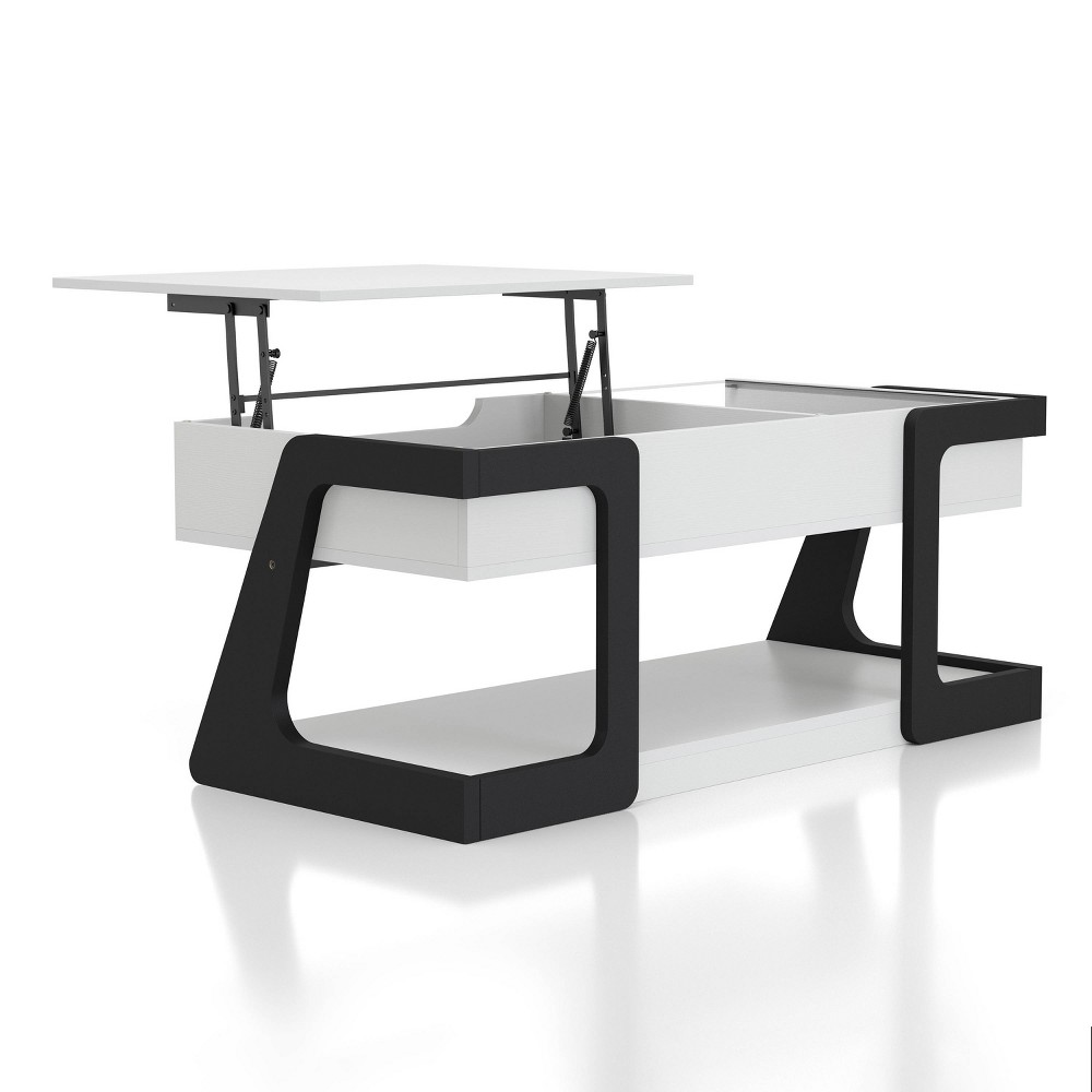 Photos - Dining Table 49" Castleridge Modern Lift Top Coffee Table White/Black - miBasics