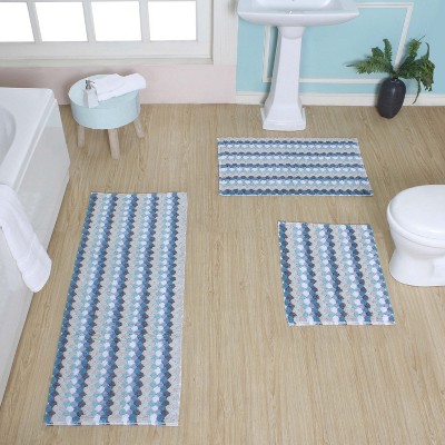 Home Weavers Orion Collection 100% Cotton Bathroom Rug, Non Slip Bath Mat Water Absorbent Soft Shaggy Mat Machine Washable