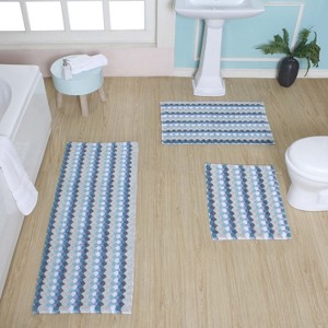 Home Weavers Orion Collection 100% Cotton Bathroom Rug, Non Slip Bath Mat Water Absorbent Soft Shaggy Mat Machine Washable - 1 of 4