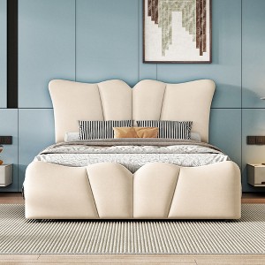 Whisen Morden Design Full Size Upholstered Platform Bed with Distinctive Headboard - 1 of 4