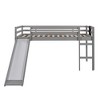 CAVINAS Twin Size Solid Wood  Loft Bed with Slide & Ladder & Fence,Low Bed Frame for Kids Room,Bedroom - 2 of 4