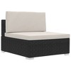 vidaXL 4 Piece Outdoor Sofa Set - Scandinavian Style Poly Rattan Patio Furniture Set with Cushions - Black and Cream White, Easy to Assemble - 4 of 4