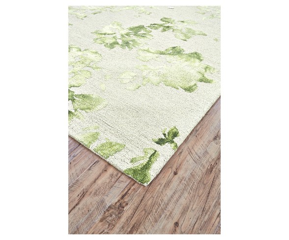 5'X8' Leaf Hooked Area Rugs Avocado - Room Envy