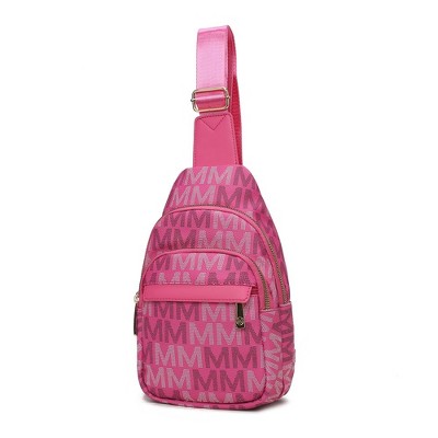 MKF Collection Helaena M Logo-Printed Vegan Leather Sling Bag for Women, Crossbody Purse by Mia K