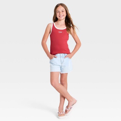 Детские Cat & Jack Girls' 'USA' Graphic Tank Top - Cat & Jack™ Red M — фото 3