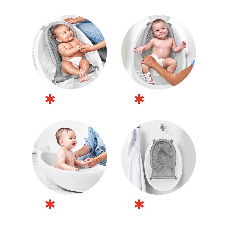 Skip Hop Moby Smart Sling 3-Stage Baby Bath Tub - White, 3 of 11