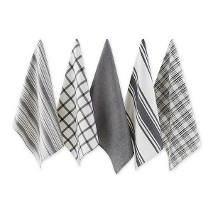 Design Imports Gray Asst Woven Dishtowels Set/5 - 1 of 4