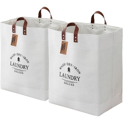 2Pack 76L Laundry Basket & Hamper, Large Collapsible Waterproof Clothes Baskets with Handles