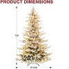 Vivatrees 7.5 Ft Prelit Artificial Christmas Tree, Snow Flocked with Warm White Lights, Metal Stand, Hinged Branches, Xmas Tree for Decor, White - 3 of 4