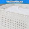 5 Star Super Deals Stackable Closet Storage Shelf – White Plastic Ventilated Organizer, 12.5x16x7 Inches for Shoe and Accessory Storage - 3 of 4